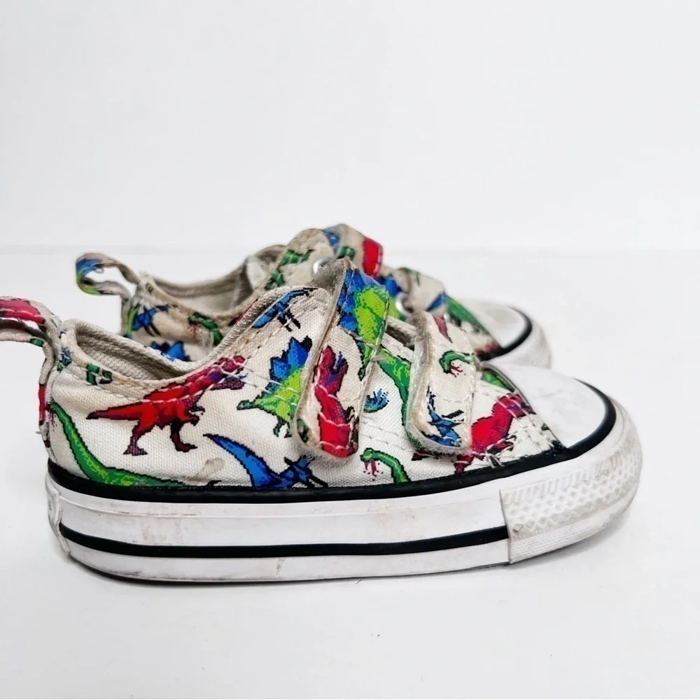 Converse Dinosaur Velcro Toddler Shoes Sneakers Size 4